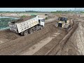 Wonderful Filling Using Sand With Team By Dozer SHANTUI DH17C2 & Dump truck 25.5TON Operator Skills