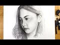 Portrait pencil sketch drawing || how to draw realistic || easy drawing