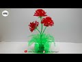 Bunga mawar dari Botol Plastik Bekas ! Rose from Plastic bottle craft Ideas