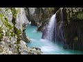 Mountain turquoise stream flowing over rocks 10 hours White noise for sleeping