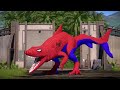 Spider-Man King Shark, Venom T-Rex, Godzilla Big Dinosaurs Fight Jurassic World Evolution