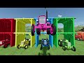 TRANSPORT OF COLORS ! Polish Tractors On Flatbed Trailer To Garage ! Farming Simulator
