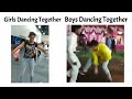 girls vs boys dancing together