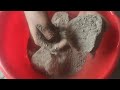 concrete sand asmr multiple shapes dry+Wet crumbling on floor+water tub