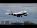 British Airways B747 windy evening landing at YVR.