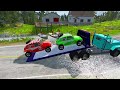 Trucks Cars vs Massive Speed Bumps vs Giant Bulge BeamNG Drive