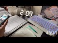 1 hour real-time study with me 🤍 | with timer, background noises, asmr