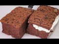 Giant Castella Cake with Whipped Cream - Korean Street Food