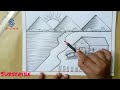 Drawing with Nature //Scenery Sketch FOR Beginner's //Sketch //Scenery Drawing Tutorial