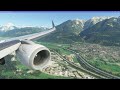 Microsoft Flight. Simulator. Approach and landing at Innsbruck.