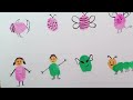 4🤩thumb painting ideas for kids - Finger painting for beginners - Finger painting animals-School DIY