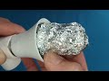 Place Aluminum Foil on an LED BULB and WATCH all the channels in the world! on TV.