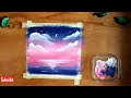 Moonlight scenery | Acrylic painting | Tutorial for beginners | night painting