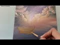 Painting A Old Boat 🚢 in Foggy Lake // Clouds painting in easy way