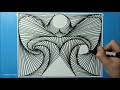 Daily Line Illusion #145 / 3D Stickman Pattern / Satisfying Spiral Drawing / Art Therapy