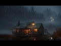 Rainy & Foggy Night | Wooden Cabin | Outside View | Mysterious Vibes | 🌧️🌫️🏡