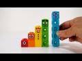 Looking for Numberblocks 1 to 5 in Surprised Eggs, Foam Balls, Kinetic Sand, and Paper
