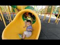 Vlog Keluarga Riska Main Perosotan 💞 Seharian Jagain Dede Bayi Lucu 💞 Main Squid Game di Playground