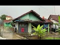 Heavy Rain and Thunder Accompanied by Strong Winds | Indonesian Rural Atmosphere | Rain Sounds