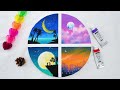 4 of Set Moon Landscape Acrylic Painting Step by Step (1176)