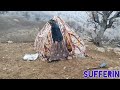 A nomadic widow with her children who might die in the extreme cold of the snow