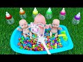 Satisfying Video l How to make Rainbow Baby Bathtub with Chocolate Candy Bulb Cutting ASMR #87