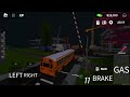 Roblox - School Bus Simulator 23: Stopping at railroad crossing.