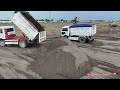 Full Videos: Impressing filling sand end completely by Dozer Shantui push sand, Trucks dumping sand