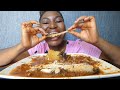 Asmr mukbang hot fish pepper soup with starch fufu