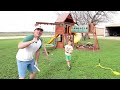 Playing in the rocks and water with tractors | Real tractors on the farm | Tractors for kids