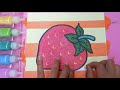 Yummy Strawberry coloring &drawing &studying English for kids |toddlers|PINK GIRL