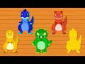What color is the dinosaur? | rainbow dinosaur | Drawing | T-Rex? Triceratops? | Play Kids |NINIkids
