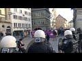 Zürich: Größere Verkehrsbehinderungen anlässlich unbewilligtem Demonstrationsumzug zum Weltfrauentag