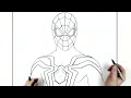 How To Draw Spiderman Integrated Suit | Step By Step | Marvel