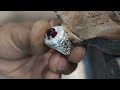 Handmade natural ruby mens ring - Sterling silver