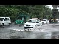 Delhi traffic after a heavy monsoon shower: slow motion