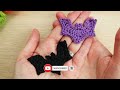 How to Crochet a Bat Applique EASY BEGINNER 🦇