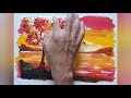 Tutorial of Finger Painting scenery for beginners/ fun with finger