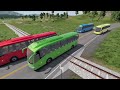 TRANSPORTING CARS & FRUITS WITH COLORED & JOHN DEERE vs CLAAS vs FENDT TRACTORS - BeamNG.drive #351