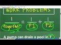A pump can drain a pool in 7 hrs. Another pump can drain it in 9 hrs. Both pumps together will take?