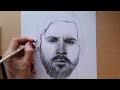 How To Draw MESSI ? real time portrait drawing / realistic drawing with pencil and charcoal powder
