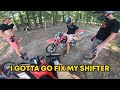 Back-Yard PIT BIKE RACE *GONE WRONG* Huge WRECK!