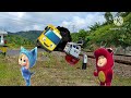 Bermain tebak gambar kereta api, thomas and friends, bis tayo, lani, kereta krl, lokomotof cc 201