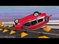 BeamNG.drive - Cars Try To Drive Along The Track With Spikes