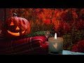 ☔️🎃 AUTUMN RAIN ON WINDOW AMBIENCE: Woodwick Candle, Rain, Scribbles, Tea Pouring, Creaking