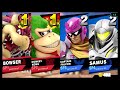 Super Smash Bros Ultimate Online Team Donkey Kong and Bowser vs Captain Falcon and Samus