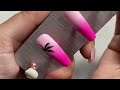 How to paint Palm Trees on Nails! Plus gradient with pigment!