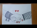 how to draw couple hands painting | easy valentine day gift step by step | easy hands painting #art