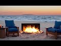 Relaxing Cool Sound of Waves for Sleeping and Study | Cozy Fireplace | Brown Noise and Pink Noise