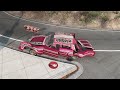 CARS VS EXPLOSIVE BARRELS Incident on the road - BeamNG drive